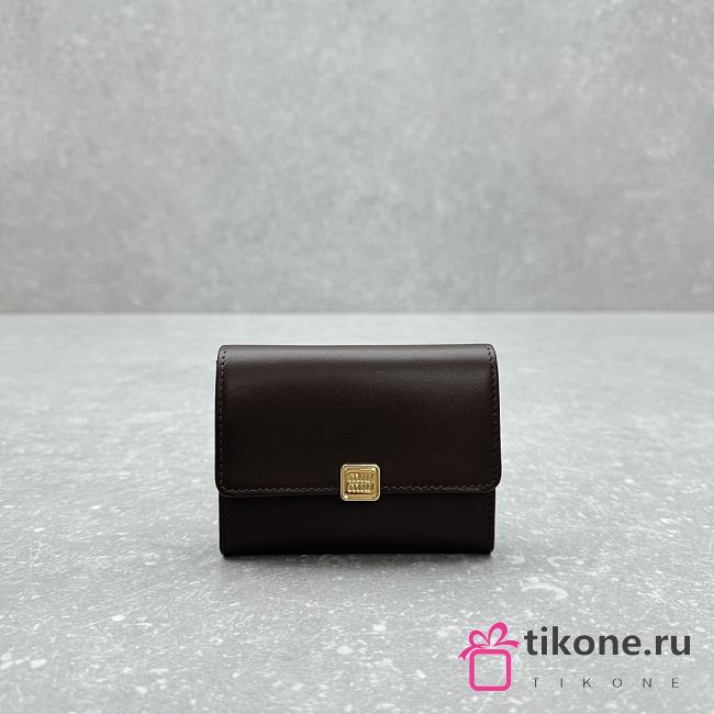 Miumiu Leather Card Holder Dark Brown - 10.5x8.5cm - 1