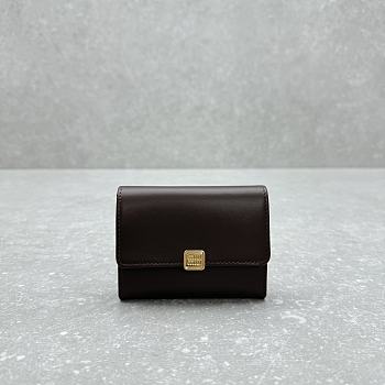 Miumiu Leather Card Holder Dark Brown - 10.5x8.5cm