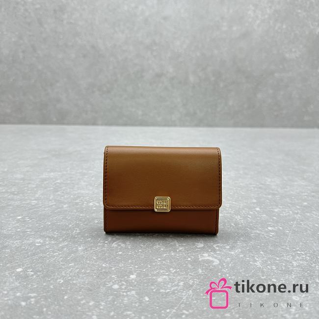 Miumiu Leather Card Holder Brown - 10.5x8.5cm - 1