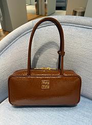 Miumiu Beau Naplak Patent Leather Bag Brown - 27x12x8cm - 1