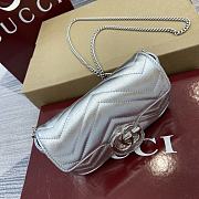 Gucci GG Marmont Super Mini Bag Silver - 16.5x10x4.5cm - 5