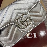 Gucci GG Marmont Super Mini Bag Silver - 16.5x10x4.5cm - 2