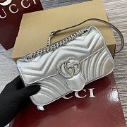 Gucci GG Marmont Mini Shoulder Bag Silver - 22x13x6cm - 1