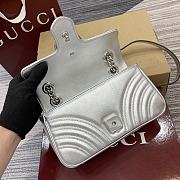 Gucci GG Marmont Mini Shoulder Bag Silver - 22x13x6cm - 5