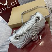 Gucci GG Marmont Mini Shoulder Bag Silver - 22x13x6cm - 4