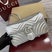 Gucci GG Marmont Small Shoulder Bag Silver - 26x15x7cm - 1