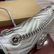 Gucci GG Marmont Small Shoulder Bag Silver - 26x15x7cm - 4