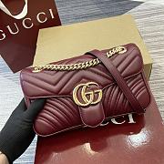 Gucci GG Marmont Small Shoulder Bag Burgundy - 26x15x7cm - 1