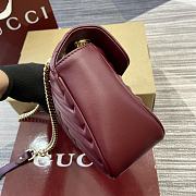 Gucci GG Marmont Small Shoulder Bag Burgundy - 26x15x7cm - 5