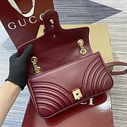 Gucci GG Marmont Small Shoulder Bag Burgundy - 26x15x7cm - 4