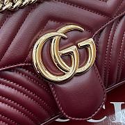 Gucci GG Marmont Small Shoulder Bag Burgundy - 26x15x7cm - 2