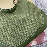 Gucci B Medium Shoulder Bag Dark Green Micro GG Suede - 49x46x4cm - 2