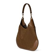 Gucci B Medium Shoulder Bag Brown Micro GG Suede - 49x46x4cm - 4