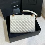 YSL Envelope Medium In Quilted Grain De Poudre Embossed Leather White - 24x17.5x6cm - 4