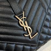 YSL Envelope Medium In Quilted Grain De Poudre Embossed Leather Black - 24x17.5x6cm - 2