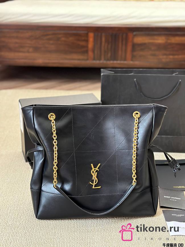 YSL Jamie Shopping Bag In Lambskin Black - 35x35x10cm - 1