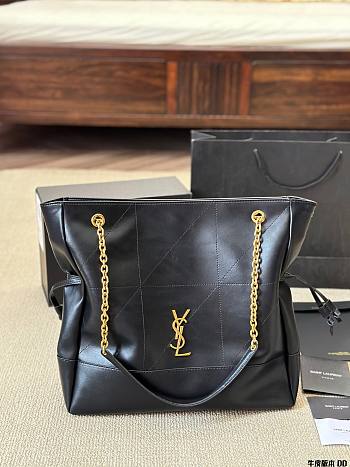 YSL Jamie Shopping Bag In Lambskin Black - 35x35x10cm