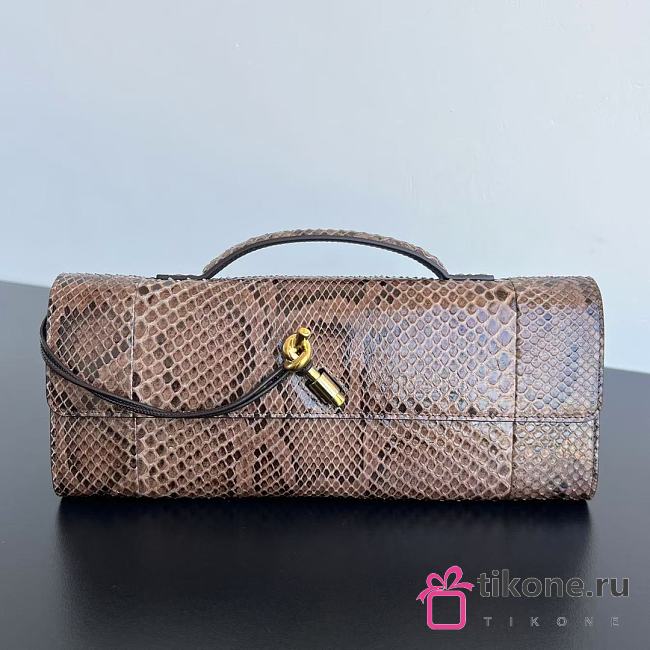 Bottega Veneta Andiamo Clutch Python Fondant - 31x13x3cm - 1