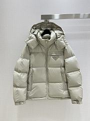 Prada Padded Jacket With Logo Beige - 1