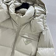 Prada Padded Jacket With Logo Beige - 4