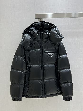 Prada Padded Jacket With Logo Black