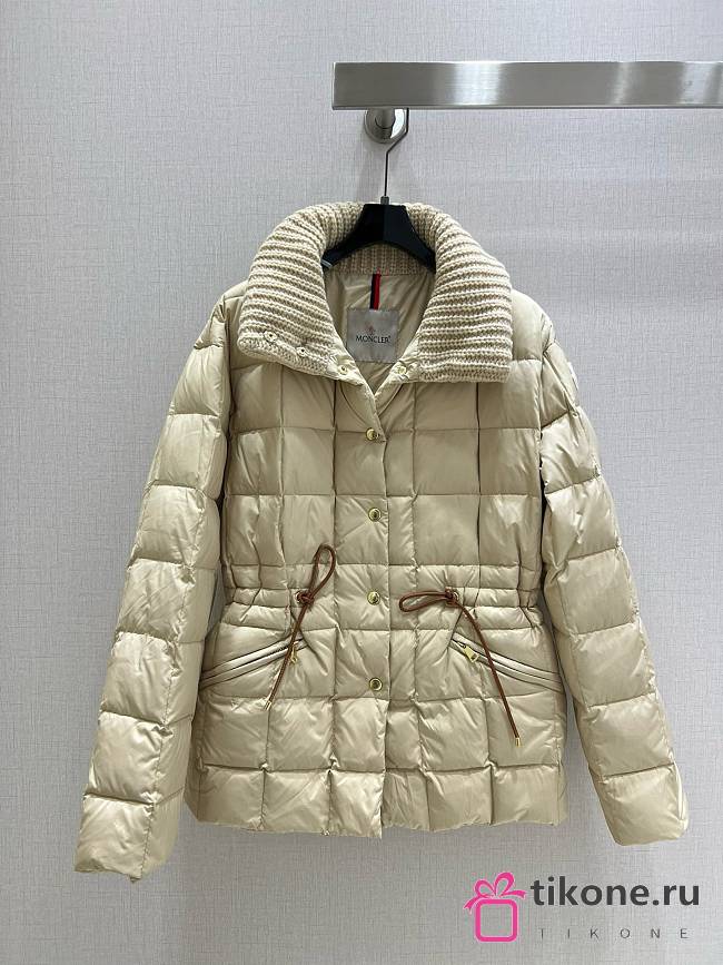 Moncler Antigone Leather Trimmed Short Down Jacket - 1