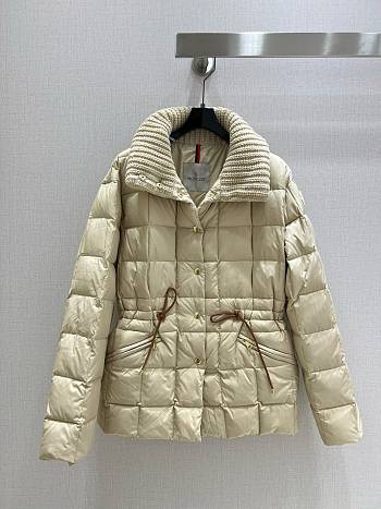 Moncler Antigone Leather Trimmed Short Down Jacket