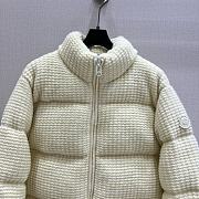 Moncler Padded Wool Alpaca Zip Up Cardigan White - 2