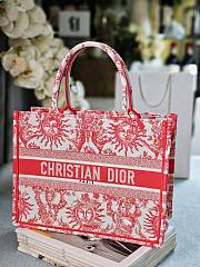 Medium Dioriviera Dior Book Tote Coral Toile de Jouy Soleil Embroidery - 36x27.5x16.5cm - 6