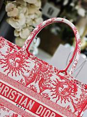 Medium Dioriviera Dior Book Tote Coral Toile de Jouy Soleil Embroidery - 36x27.5x16.5cm - 5