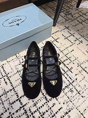 Prada Velvet Ballerinas Black  - 1