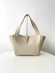 YSL Le 5 A 7 Bea In Grained Leather White - 50x28x18cm - 6