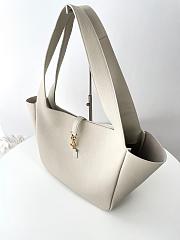 YSL Le 5 A 7 Bea In Grained Leather White - 50x28x18cm - 3