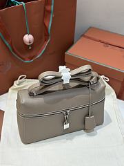 Loro Piana Extra Bag L27 Calfskin Elephant Gray - 27x16x10cm - 6