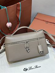 Loro Piana Extra Bag L27 Calfskin Elephant Gray - 27x16x10cm - 2