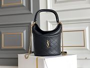 YSL Gaby Bucket Bag In Lamskin Black - 19x17x15cm - 1