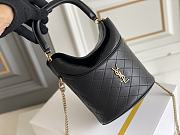 YSL Gaby Bucket Bag In Lamskin Black - 19x17x15cm - 4