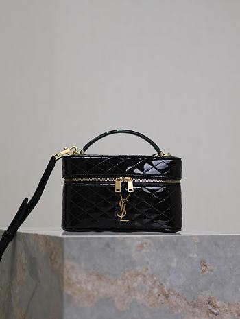 YSL Gaby Vanity Bag In Patent Leather Black - 18x11x6.5cm