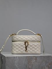 YSL Gaby Vanity Bag In Lamskin Leather White - 18x11x6.5cm - 1