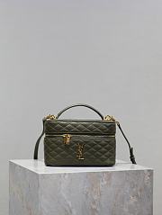 YSL Gaby Vanity Bag In Lamskin Leather Green - 18x11x6.5cm - 2