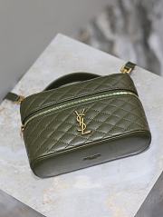 YSL Gaby Vanity Bag In Lamskin Leather Green - 18x11x6.5cm - 3