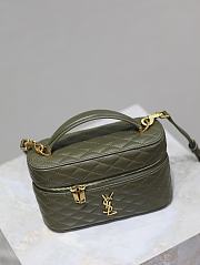 YSL Gaby Vanity Bag In Lamskin Leather Green - 18x11x6.5cm - 5