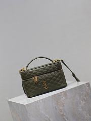 YSL Gaby Vanity Bag In Lamskin Leather Green - 18x11x6.5cm - 6