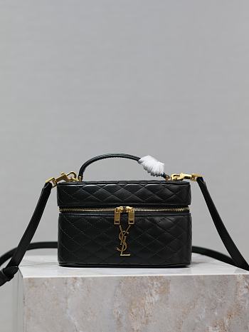 YSL Gaby Vanity Bag In Lamskin Leather Black - 18x11x6.5cm