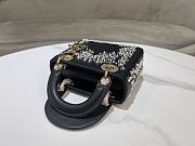 Dior Mini Lady Bag Black With Diamond - 17x15x7cm - 5