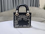 Dior Mini Lady Bag Black With Diamond - 17x15x7cm - 3