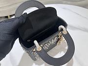 Dior Mini Lady Bag Black With Diamond - 17x15x7cm - 2