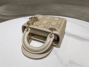 Mini Lady Dior Bag Bead Embroidery In Beige - 17x15x7cm - 6