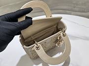 Mini Lady Dior Bag Bead Embroidery In Beige - 17x15x7cm - 2