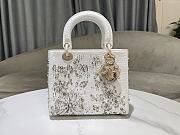 Dior Meidum Lady Bag White 15628 - 24x20x11cm - 3